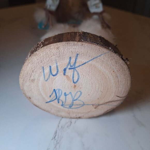 Kachina Doll White Wolf Mask  Vintage Native American God Legend Folk Art TRGB - Picture 10 of 12